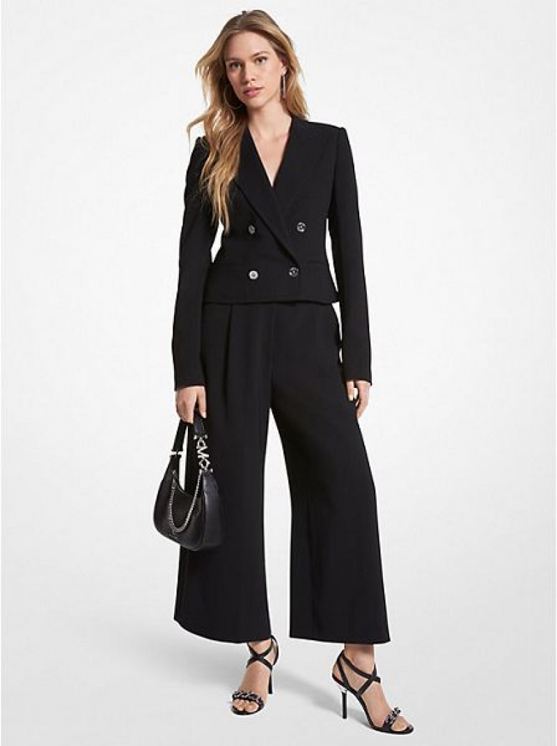 Blazers Michael Kors Cropped Crepe Mujer Negras | 16390JQWE