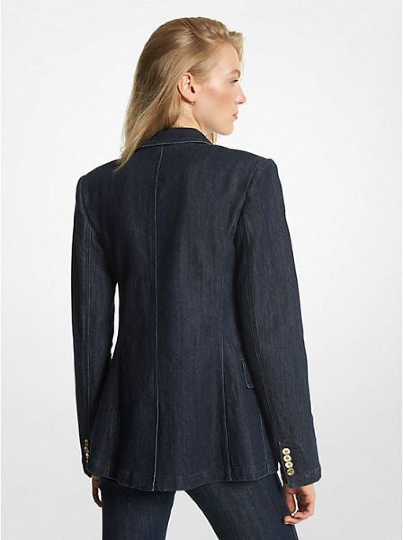 Blazers Michael Kors Stretch Denim Mujer Azul Marino | 13642ICSN