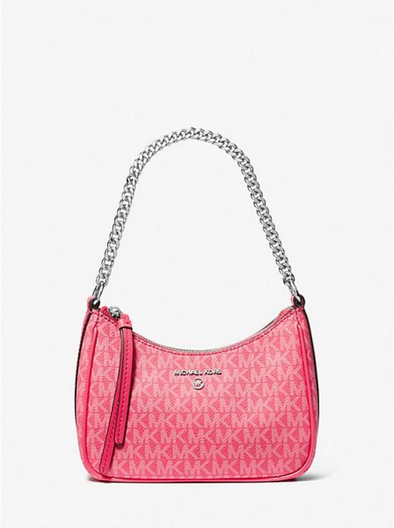 Bolsa De Hombro Michael Kors Jet Set Charm Small Logo Mujer Rosas | 53104QYSA