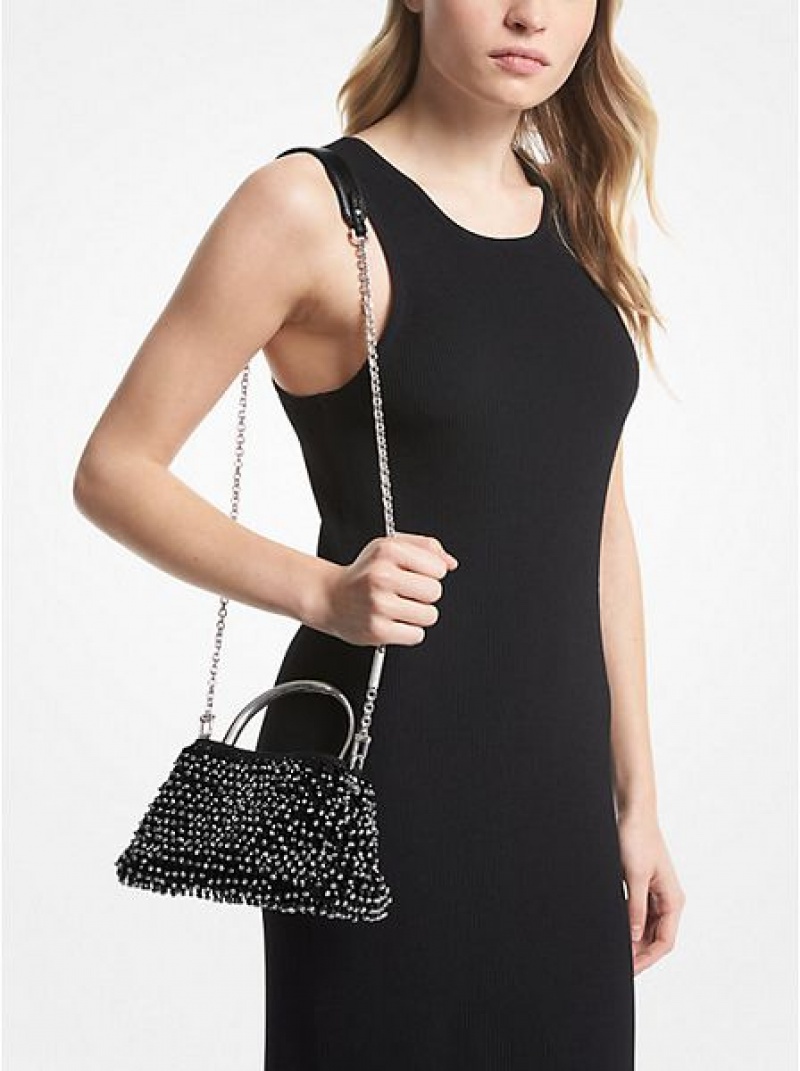 Bolsa De Hombro Michael Kors Limited-edition Rosie Extra-small Embellished Gamuza Mujer Negras | 64085BMPG