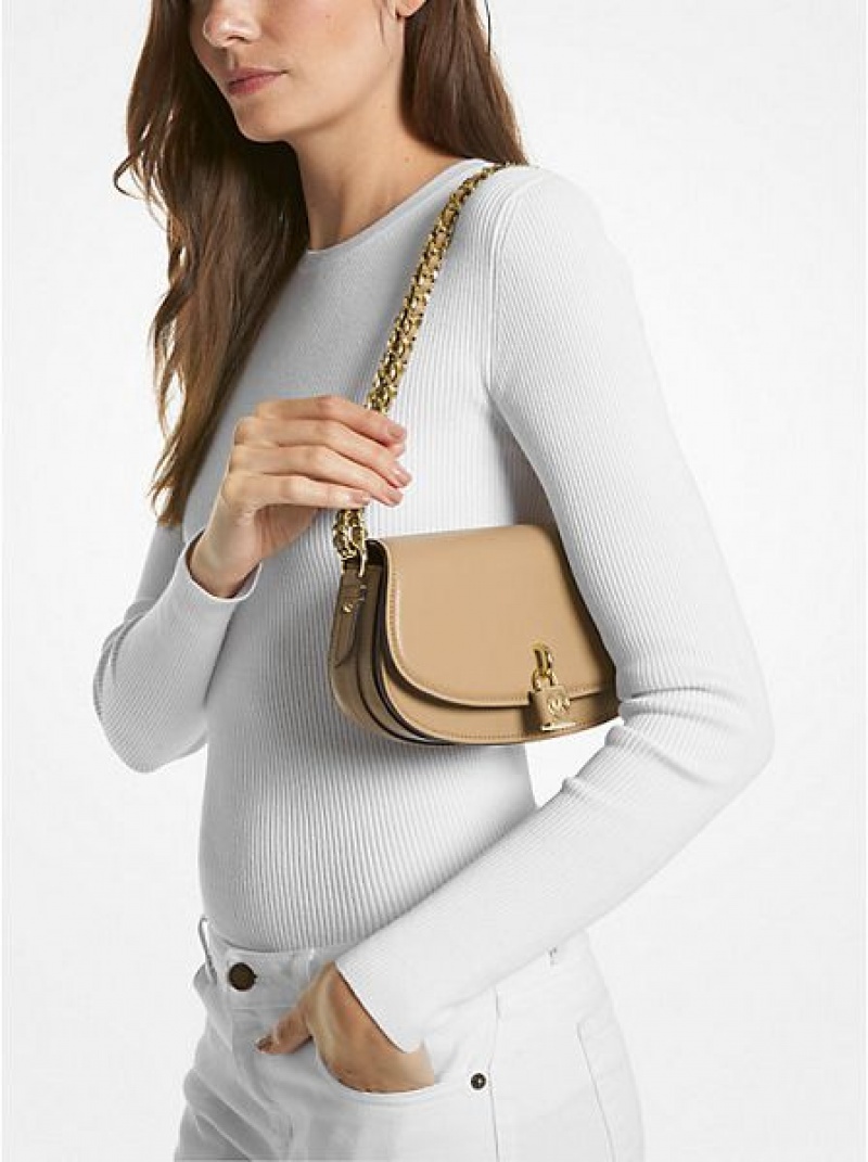 Bolsa De Hombro Michael Kors Mila Small Cuero Mujer Marrones | 18720QYAF