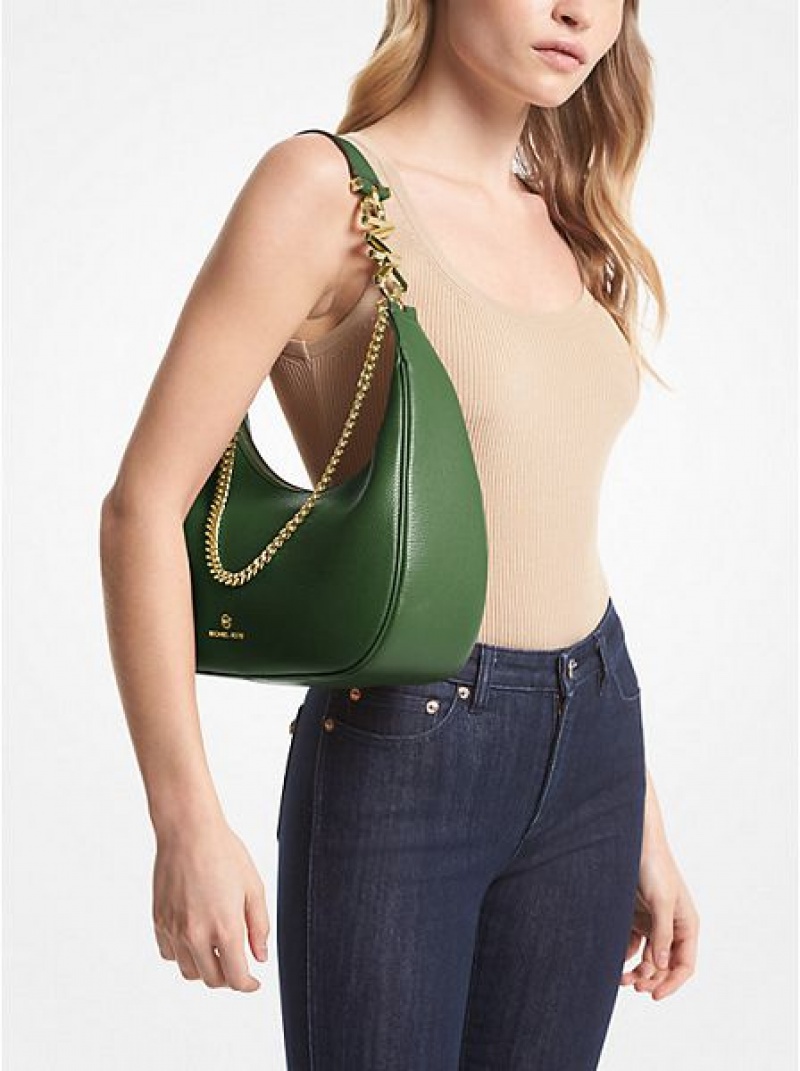 Bolsa De Hombro Michael Kors Piper Large Pebbled Cuero Mujer Verde | 85027RPNO