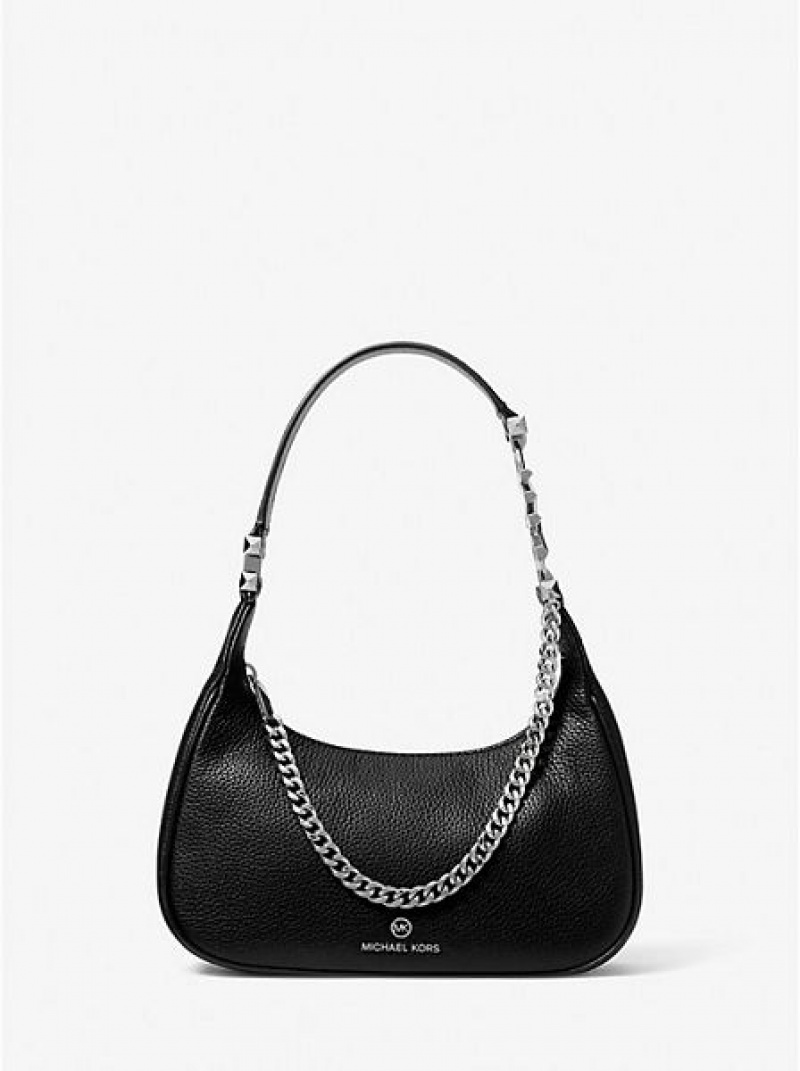 Bolsa De Hombro Michael Kors Piper Small Pebbled Cuero Mujer Negras | 97582NTPH