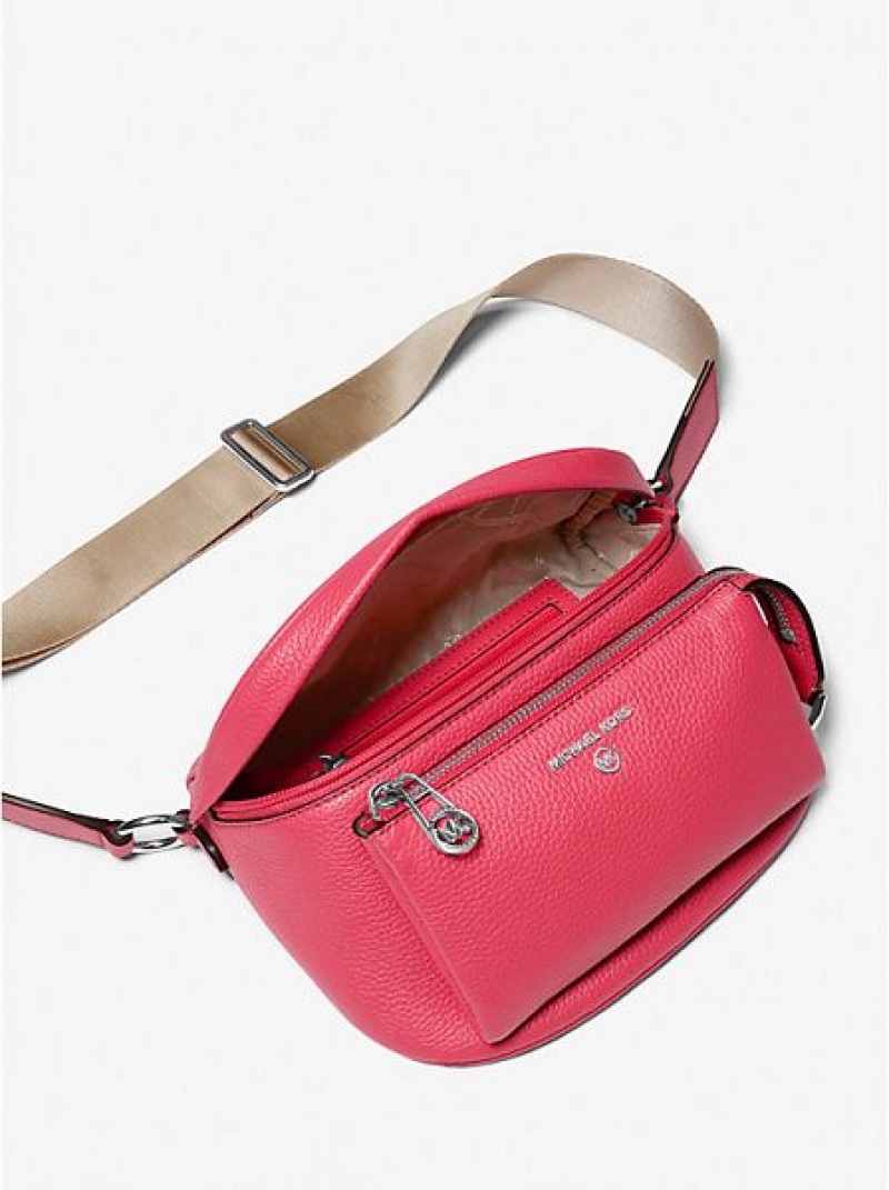 Bolsa De Hombro Michael Kors Slater Medium Pebbled Cuero Mujer Rosas | 47853RVNP