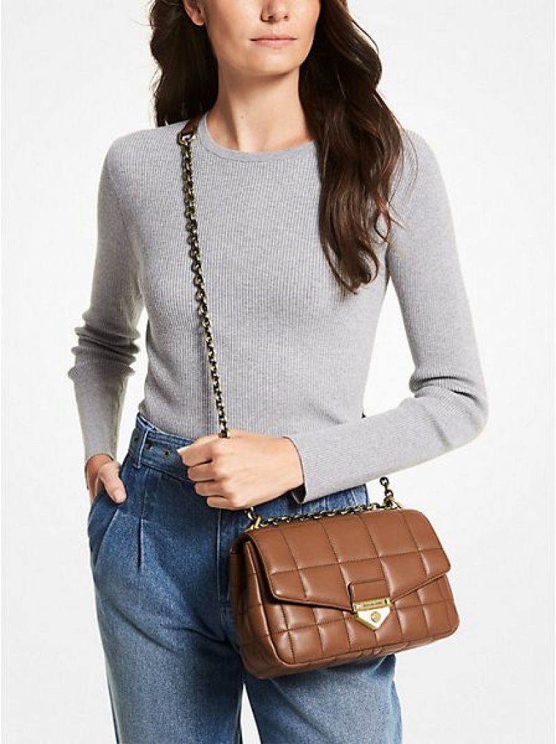 Bolsa De Hombro Michael Kors Soho Large Acolchado Cuero Mujer Marrones | 86907FOCL