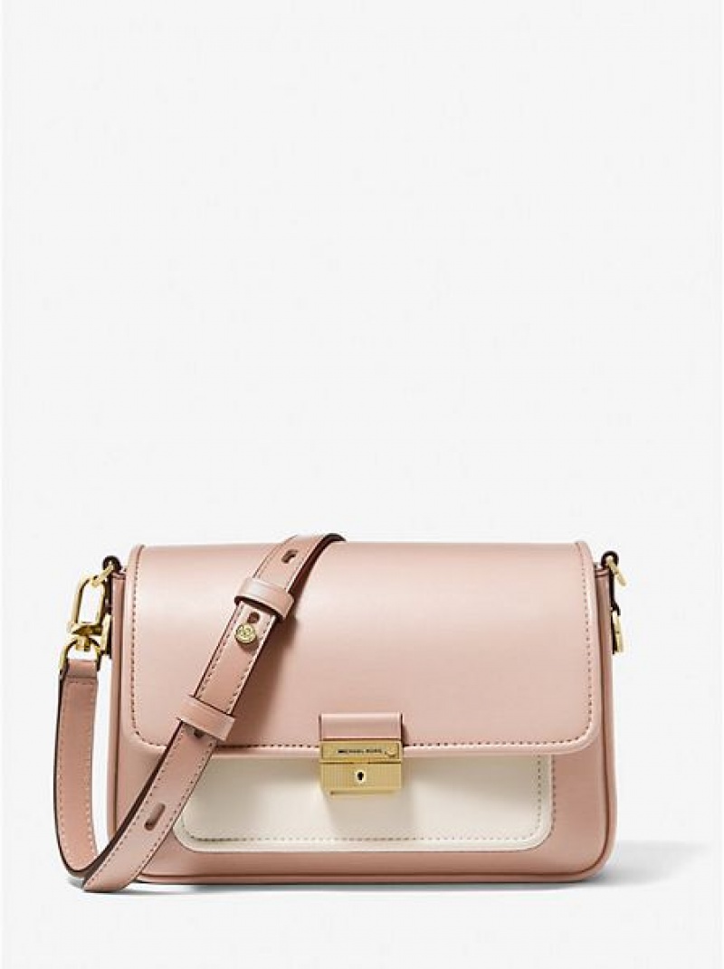 Bolsa De Mensajero Michael Kors Bradshaw Medium Color-block Cuero Mujer Rosas | 36701QNKH