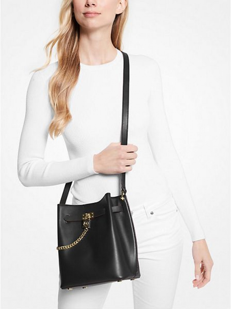 Bolsa De Mensajero Michael Kors Hamilton Legacy Medium Cuero Mujer Negras | 60472PDNW