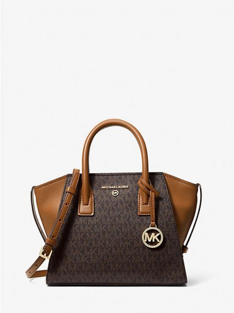 Bolso Satchel Michael Kors Avril Small Logo Mujer Marrones | 84930PCLK