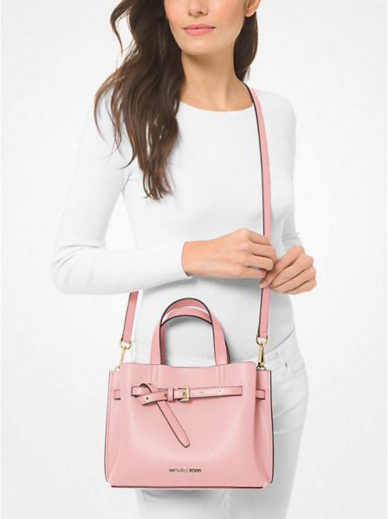 Bolso Satchel Michael Kors Emilia Small Pebbled Cuero Mujer Rosas | 05928HDRK