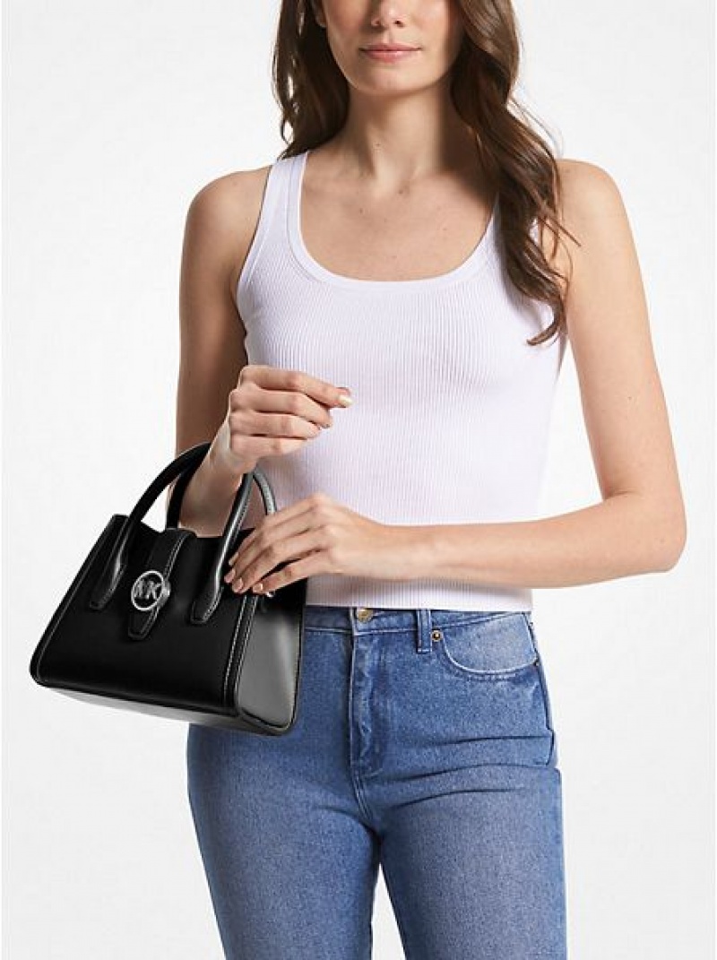 Bolso Satchel Michael Kors Gabby Small Faux Cuero Mujer Negras | 24579HXZA