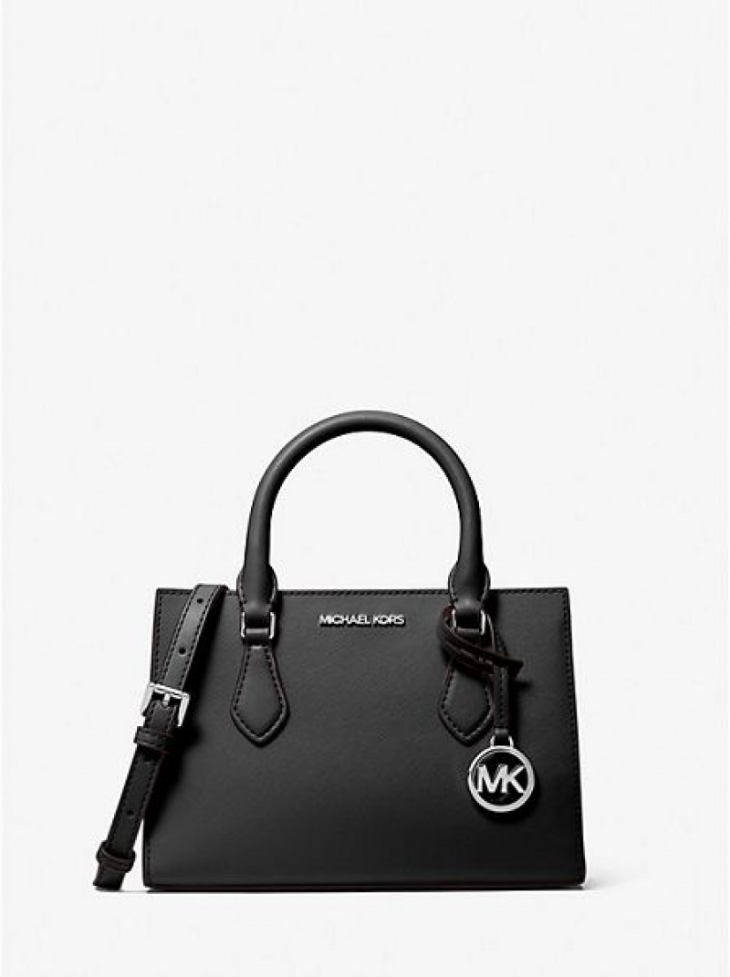 Bolso Satchel Michael Kors Sheila Small Faux Saffiano Cuero Mujer Negras | 02679QJUP