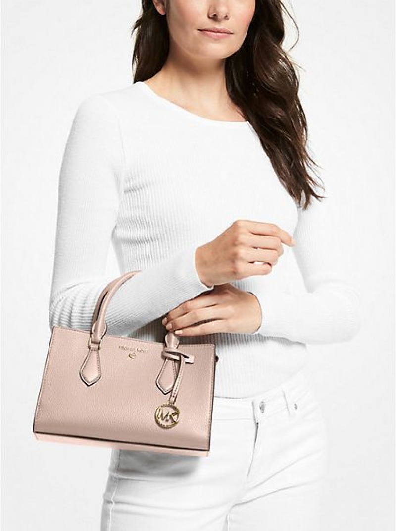 Bolso Satchel Michael Kors Valerie Small Pebbled Cuero Mujer Rosas | 57461RAKE