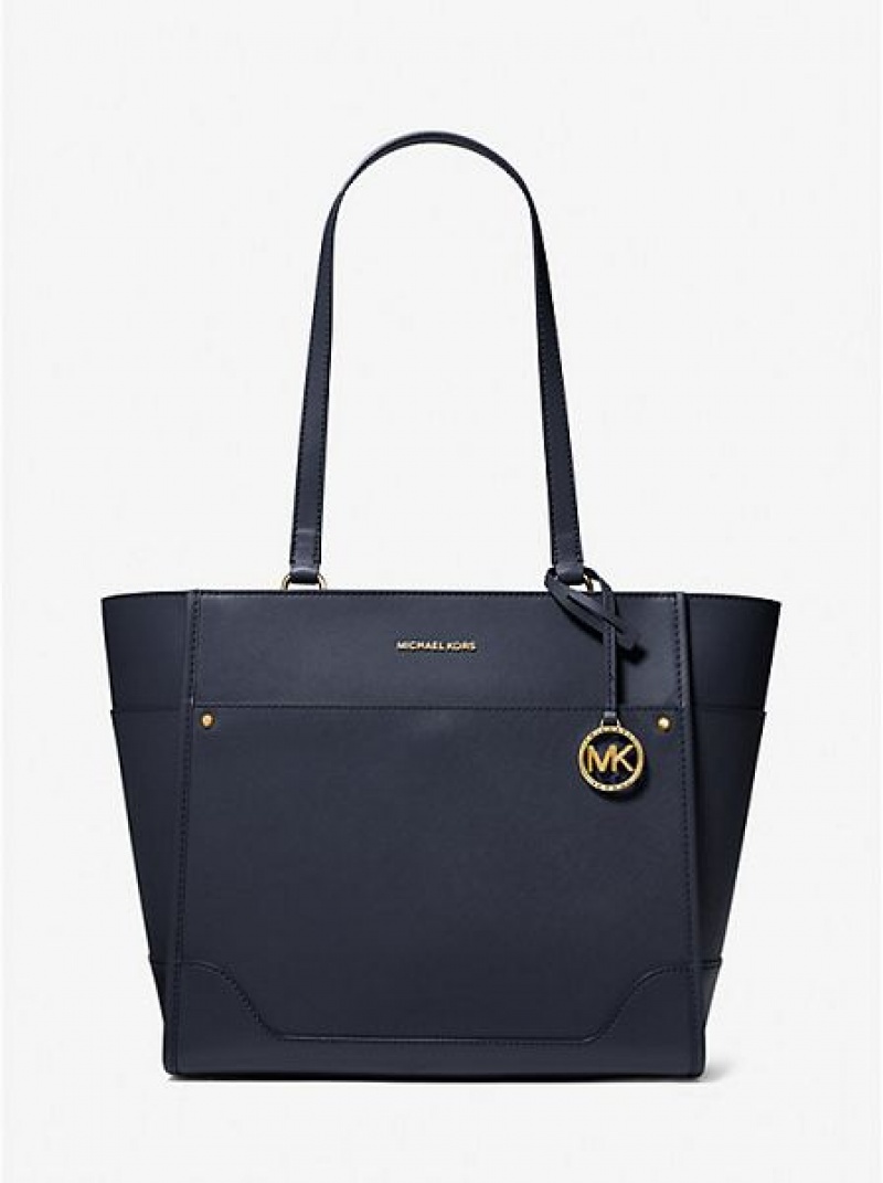 Bolso Tote Michael Kors Harrison Large Cuero Mujer Azul Marino | 10753CSBP