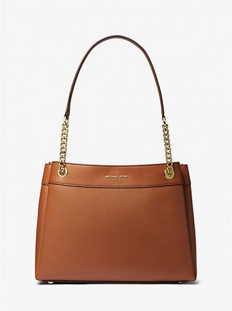 Bolso Tote Michael Kors Lori Medium Faux Cuero Mujer Marrones | 24980CMYN