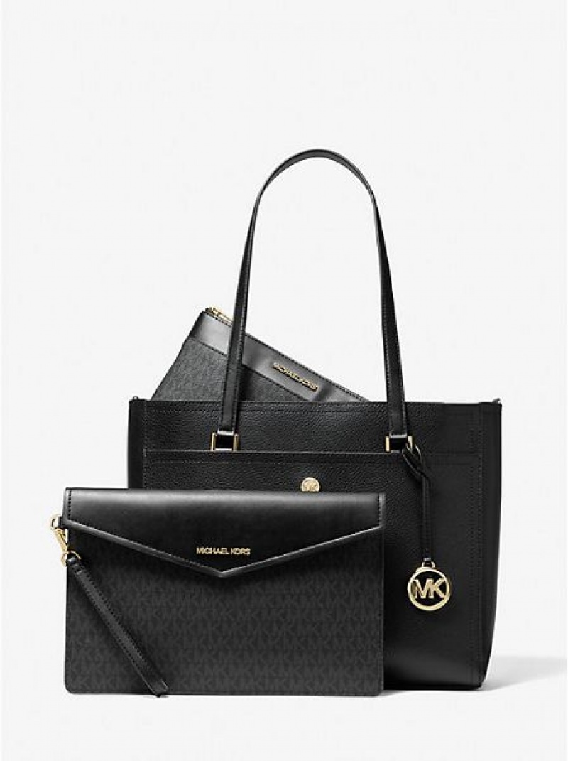 Bolso Tote Michael Kors Maisie Large Pebbled Cuero 3-in-1 Mujer Negras | 96541BDUZ