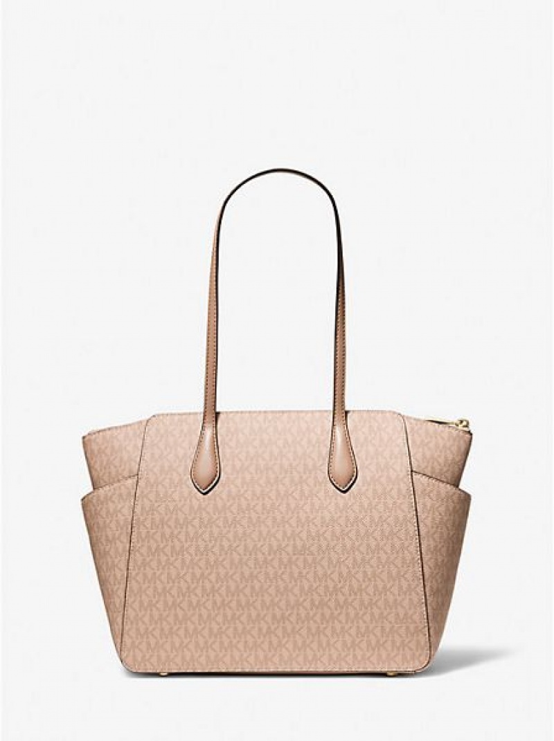 Bolso Tote Michael Kors Marilyn Medium Logo Mujer Marrones | 72918SKWI