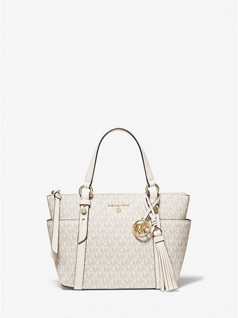 Bolso Tote Michael Kors Sullivan Small Logo Mujer Creme | 61235YRAV