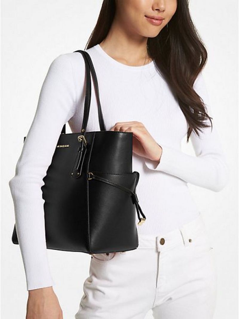 Bolso Tote Michael Kors Voyager Small Cuero Mujer Negras | 89576INCX