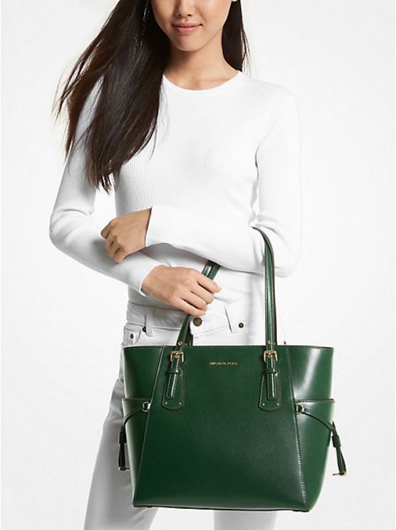 Bolso Tote Michael Kors Voyager Small Cuero Mujer Verde | 60217VAOJ