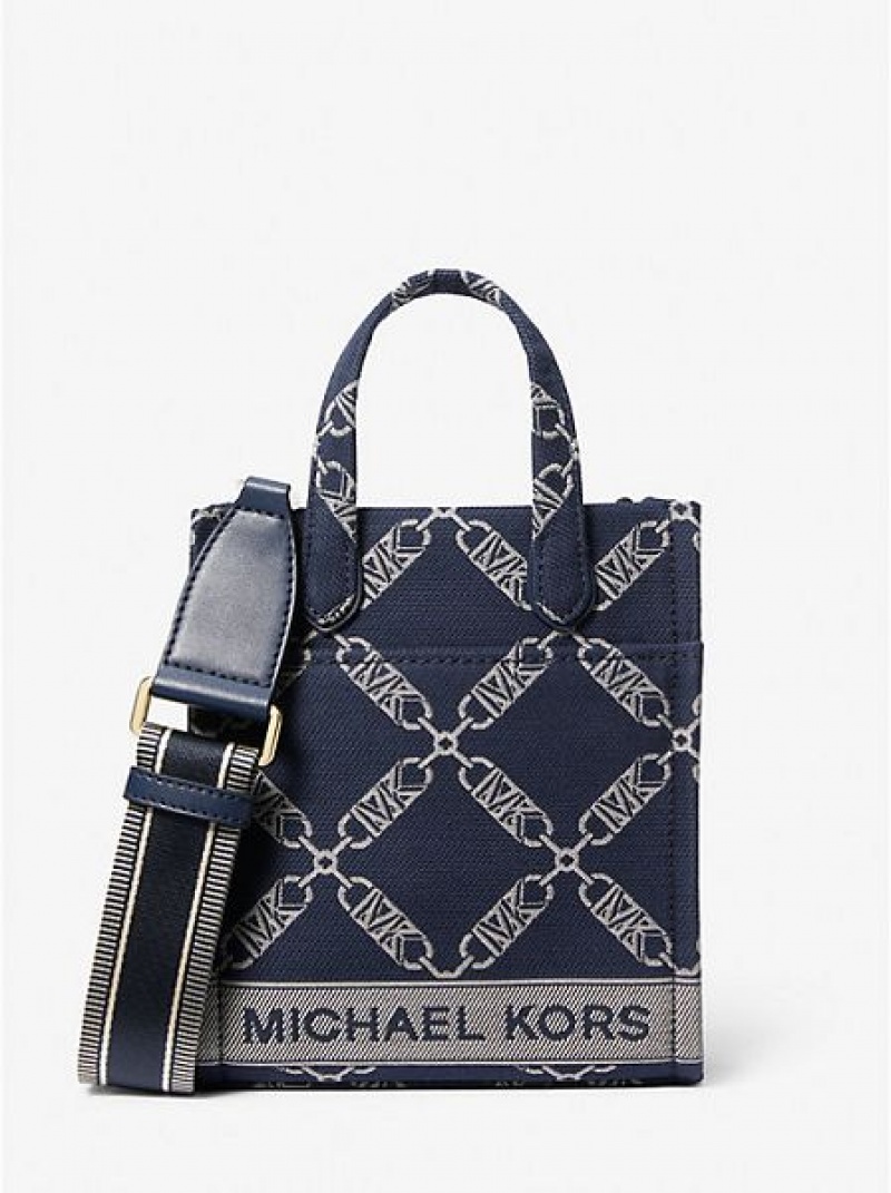 Bolsos Cruzados Michael Kors Gigi Extra-small Empire Logo Jacquard Mujer Azul Marino Multicolor | 35864TPDB