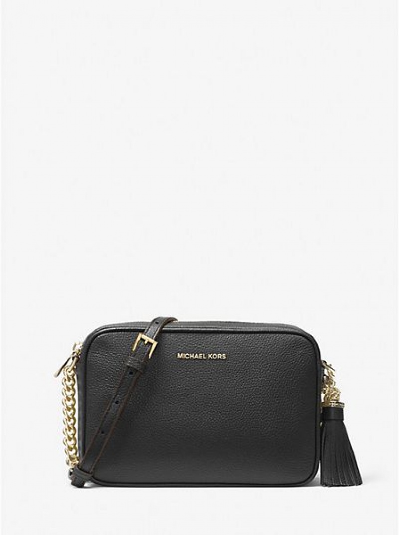 Bolsos Cruzados Michael Kors Ginny Cuero Mujer Negras | 58260WKSM