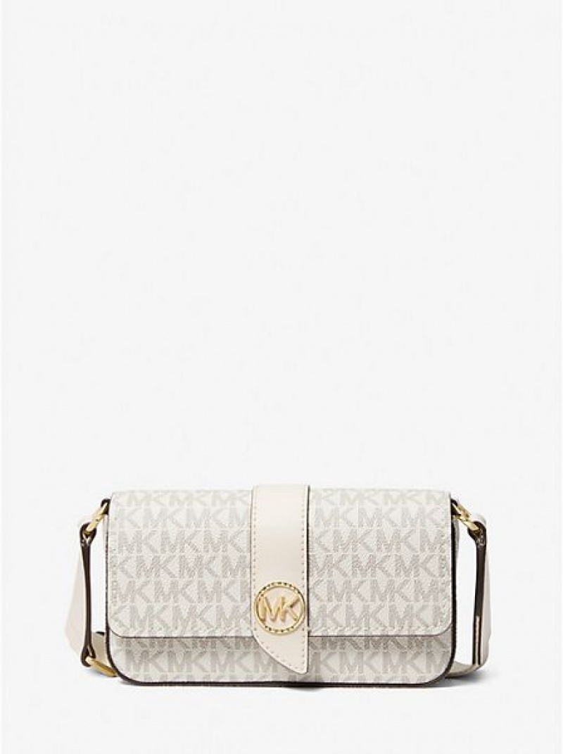 Bolsos Cruzados Michael Kors Greenwich Extra-small Logo Sling Mujer Creme | 26439WACR