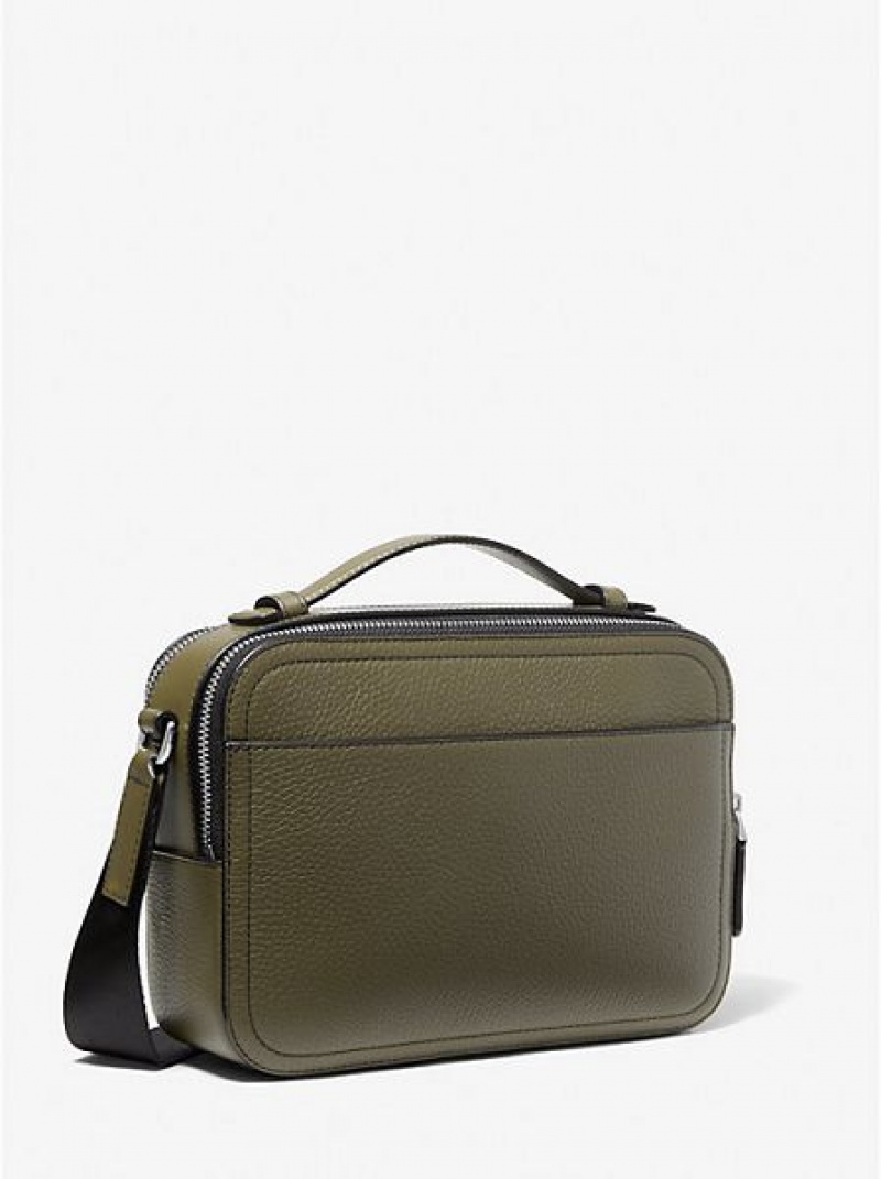 Bolsos Cruzados Michael Kors Hudson Pebbled Cuero Hombre Verde Oliva | 39267RBQZ