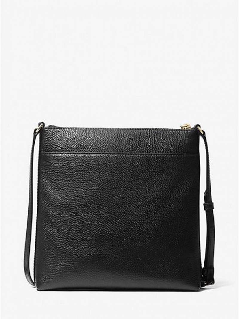 Bolsos Cruzados Michael Kors Jet Set Large Pebbled Cuero Mujer Negras | 32875NSLG