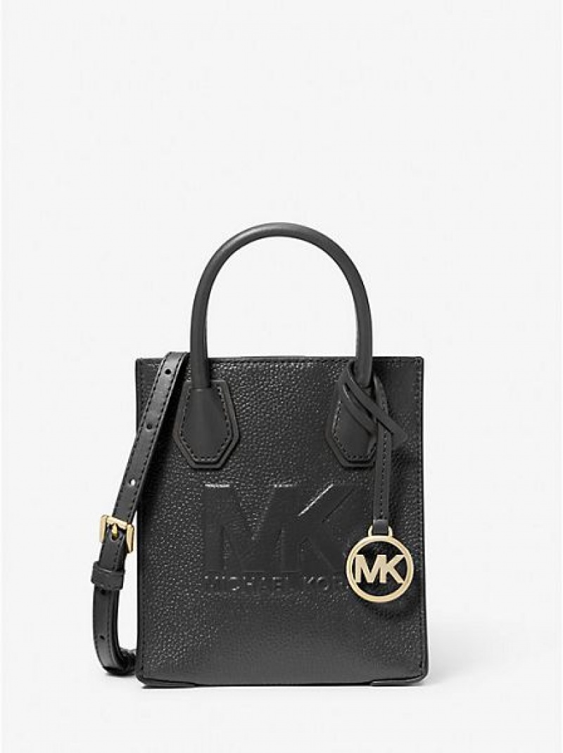 Bolsos Cruzados Michael Kors Mercer Extra-small Pebbled Cuero Mujer Negras | 91725IVPE