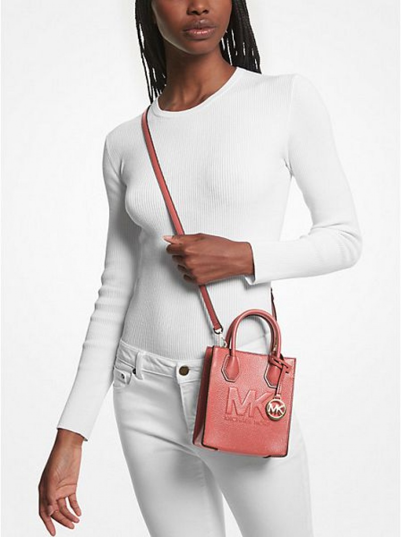 Bolsos Cruzados Michael Kors Mercer Extra-small Pebbled Cuero Mujer Rosas | 81357TUKQ