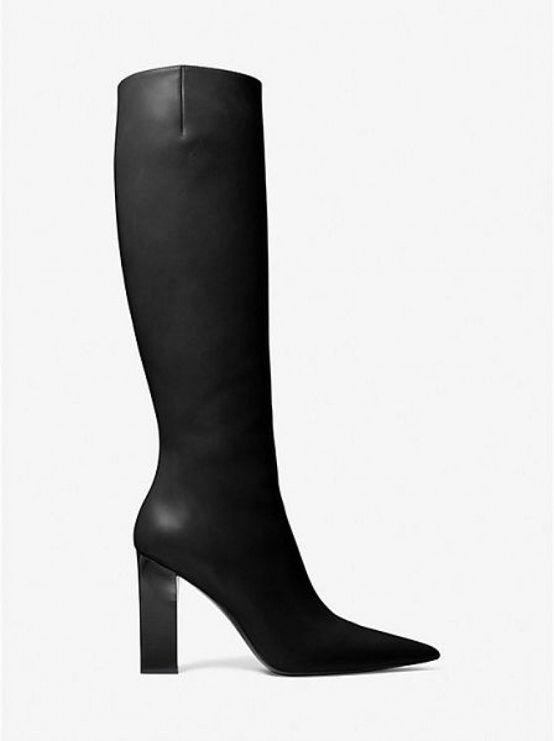 Botas Cuero Michael Kors Dabney Mujer Negras | 74398VSRA