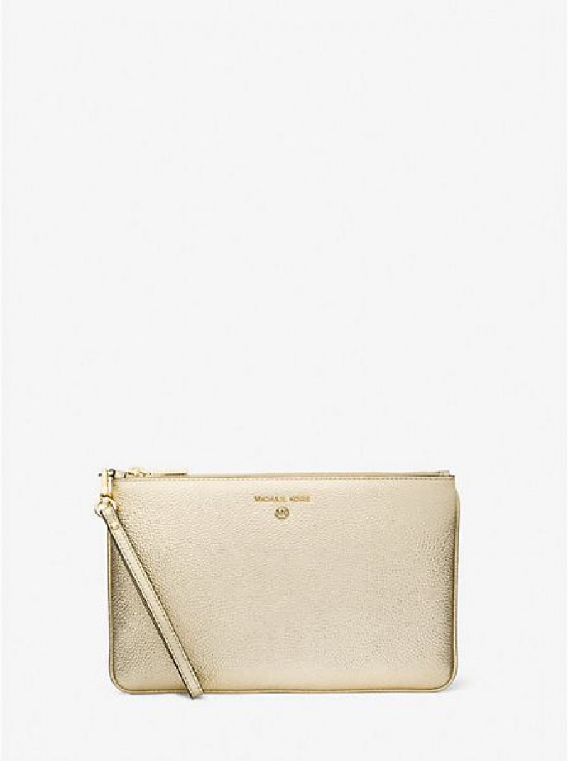 Carteras Michael Kors Large Metallic Pebbled Cuero Mujer Doradas | 91678CASV