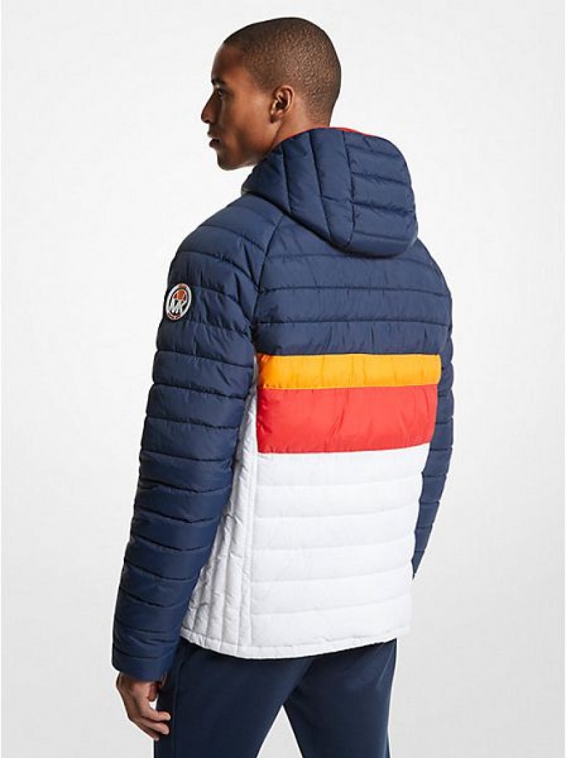 Chaquetas Michael Kors Mk X Ellesse Breckenridge Color-blocked Acolchado Nylon Puffer Hombre Multicolor | 61590APFY