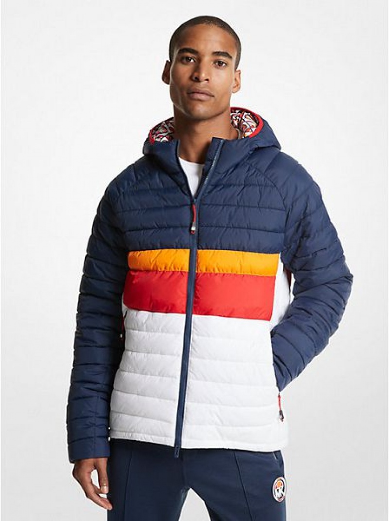 Chaquetas Michael Kors Mk X Ellesse Breckenridge Color-blocked Acolchado Nylon Puffer Hombre Multicolor | 61590APFY