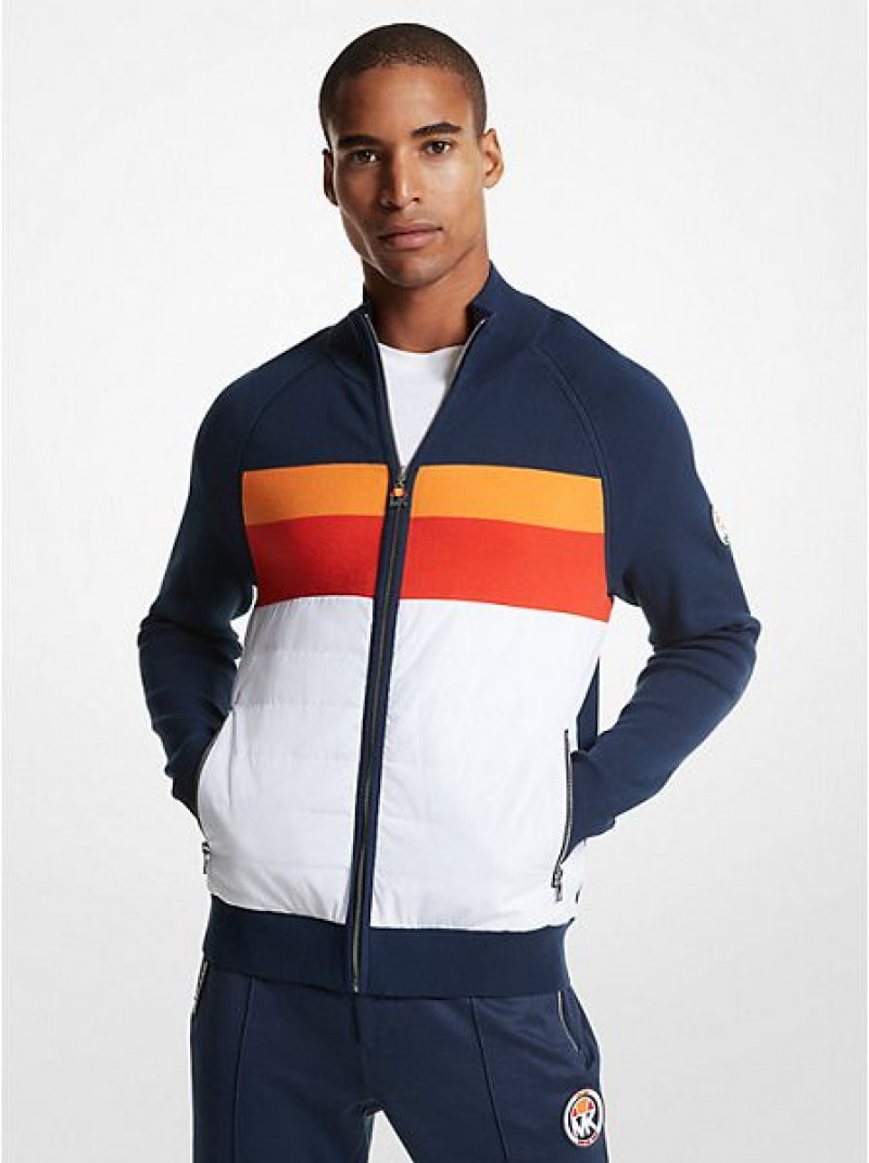 Chaquetas Michael Kors Mk X Ellesse Color-blocked Knit Zip-up Hombre Multicolor | 70632ZDXE