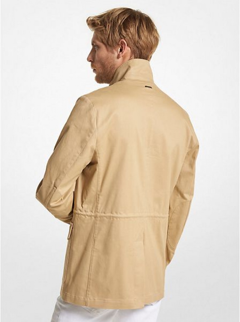 Chaquetas Michael Kors Stretch Algodon Field Hombre Kaki | 75834YRGO