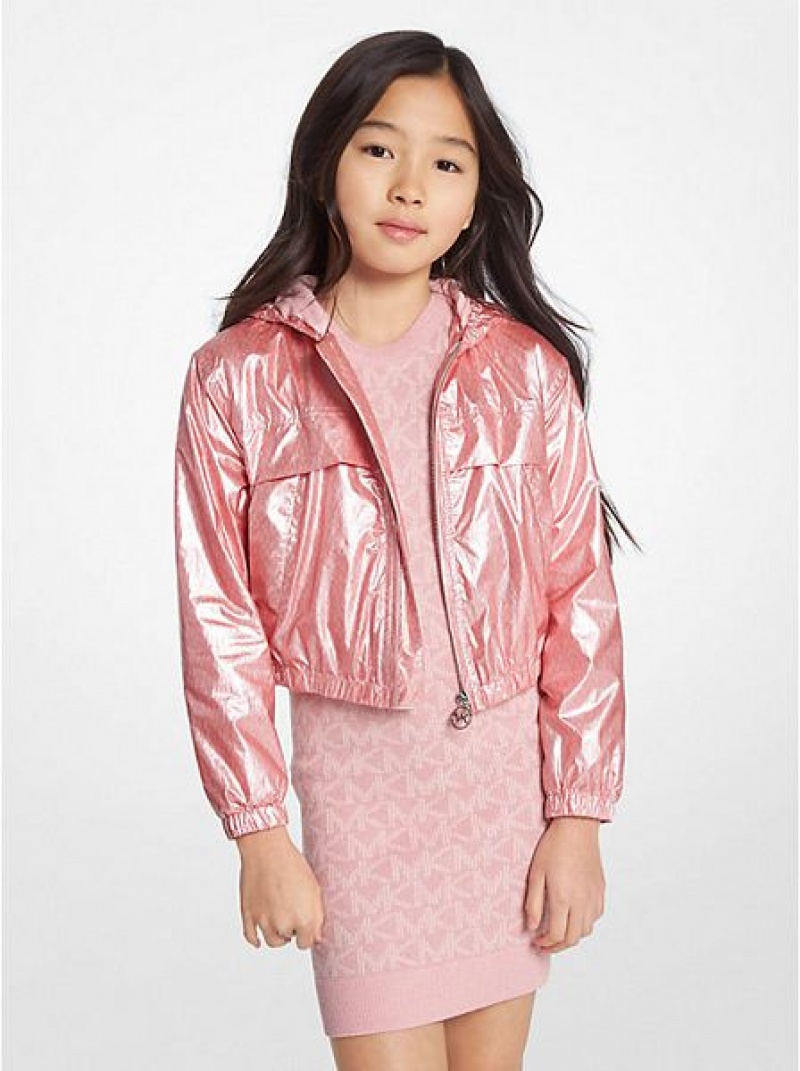 Cortavientos Michael Kors Metallic Niños Rosas | 94261OQSU