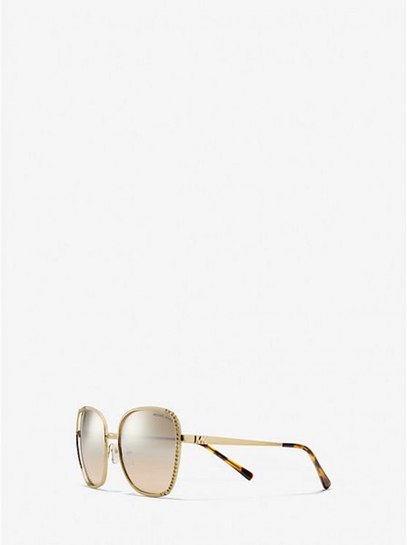 Gafas de Sol Michael Kors Amsterdam Mujer Doradas | 70124LASU