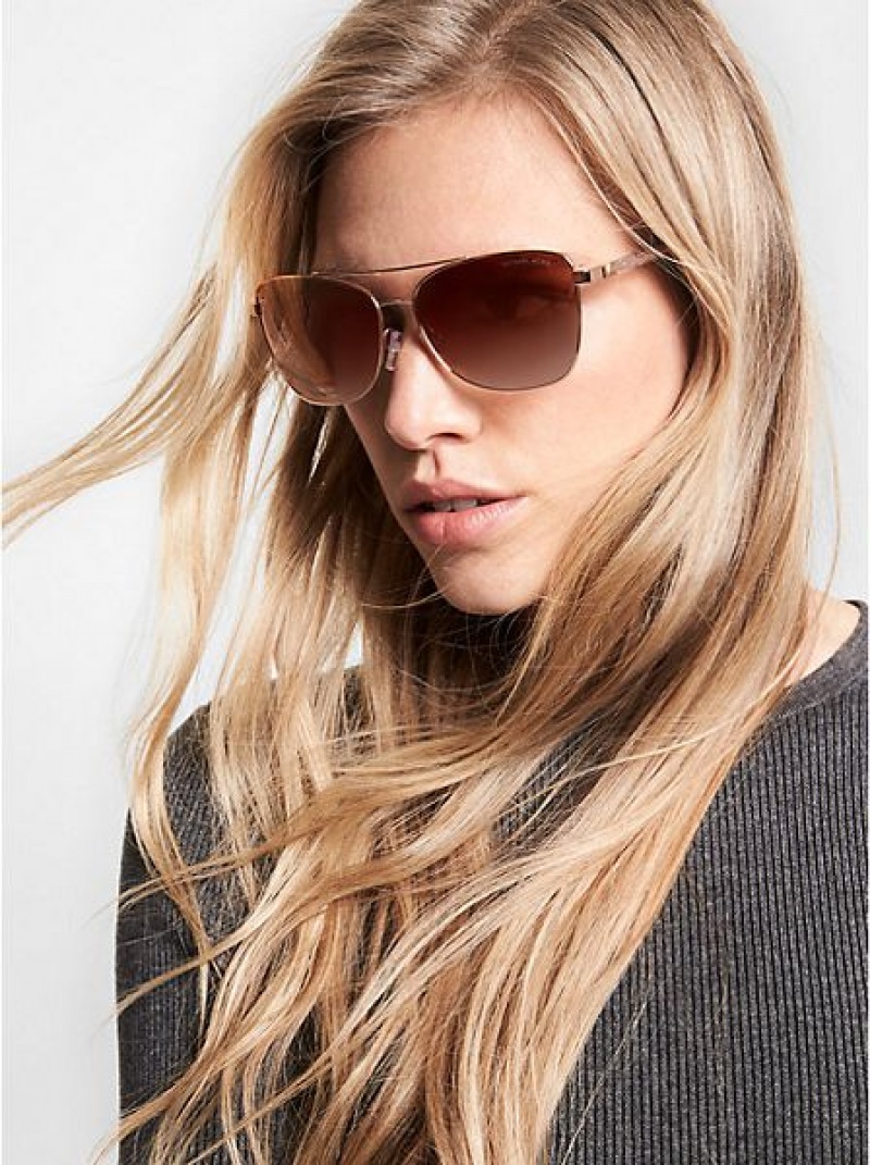 Gafas de Sol Michael Kors Stratton Mujer Rosas Doradas | 67028FCHX