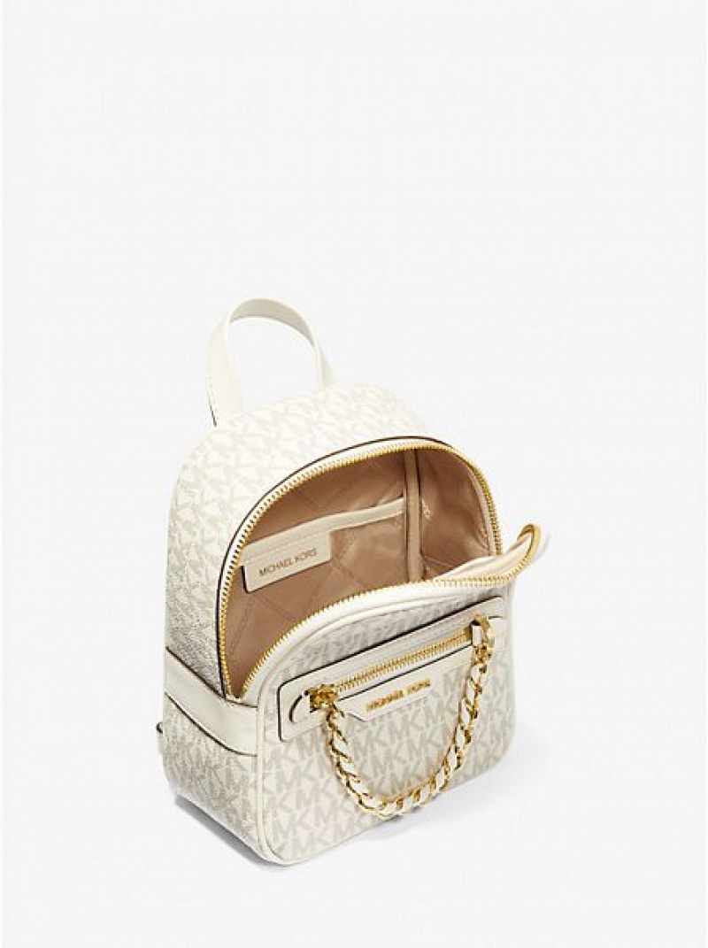 Mochila Michael Kors Elliot Extra-small Logo Mujer Creme | 46910VXIW