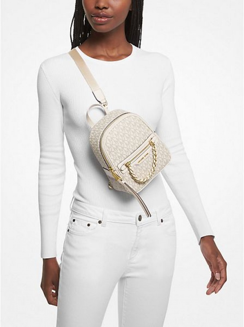 Mochila Michael Kors Elliot Extra-small Logo Mujer Creme | 46910VXIW