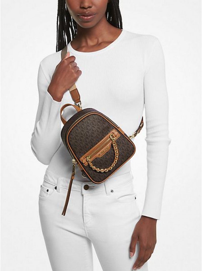 Mochila Michael Kors Elliot Extra-small Logo Mujer Marrones | 28953VEPC