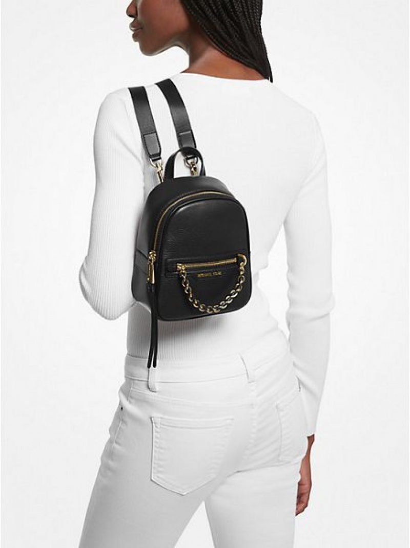 Mochila Michael Kors Elliot Extra-small Pebbled Cuero Mujer Negras | 40765STIX