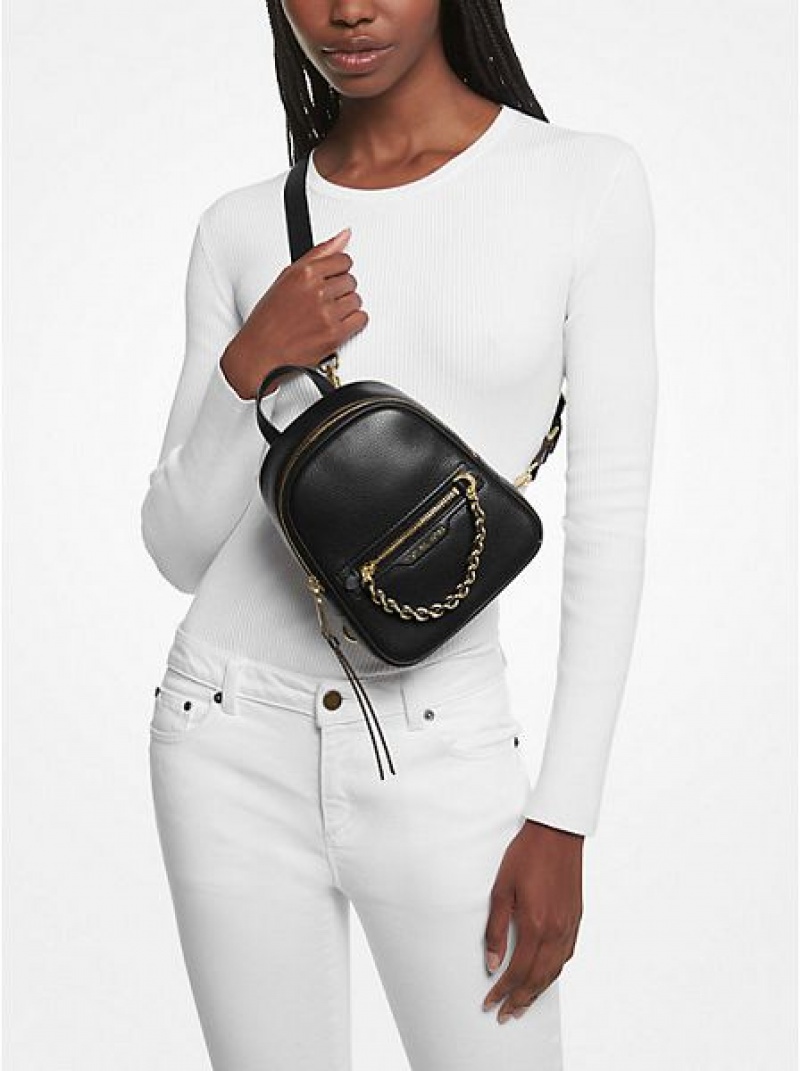 Mochila Michael Kors Elliot Extra-small Pebbled Cuero Mujer Negras | 40765STIX