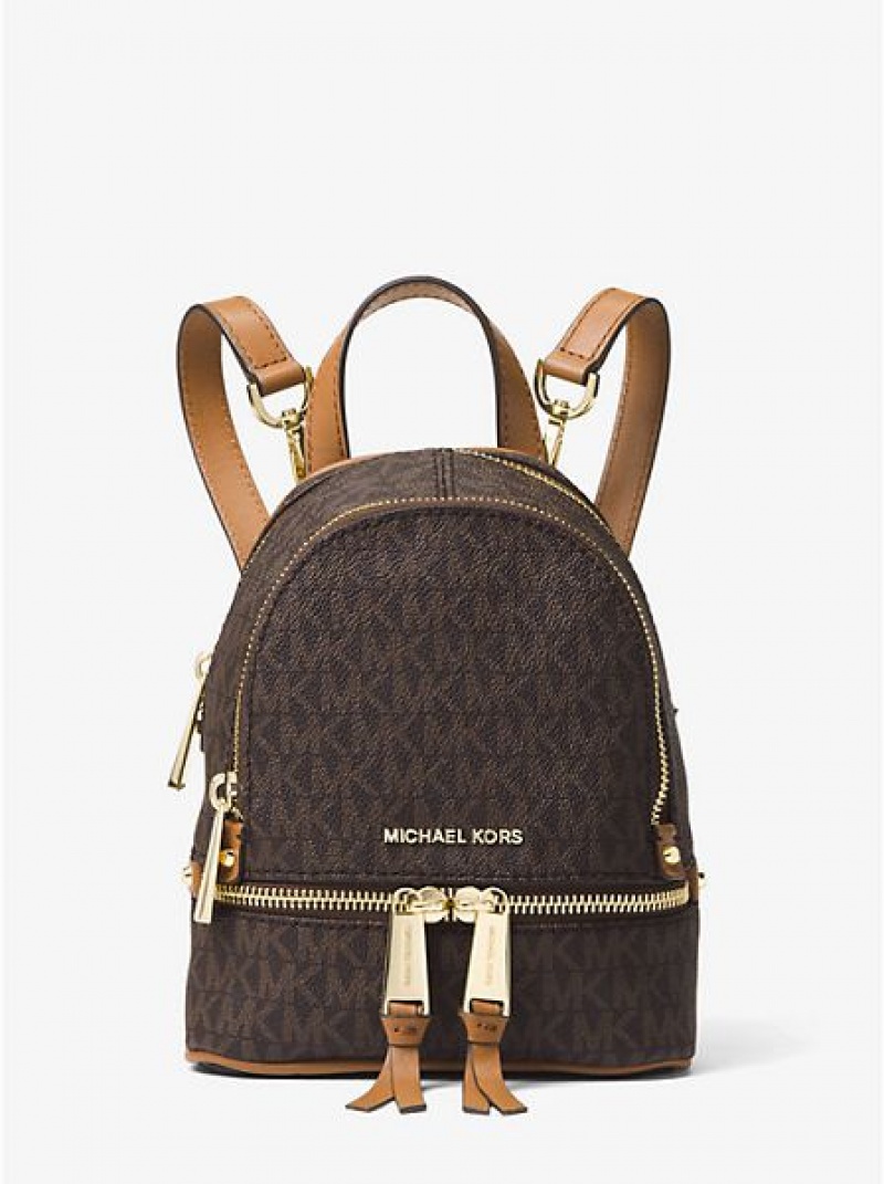 Mochila Michael Kors Rhea Mini Logo Mujer Marrones | 51930YMTS