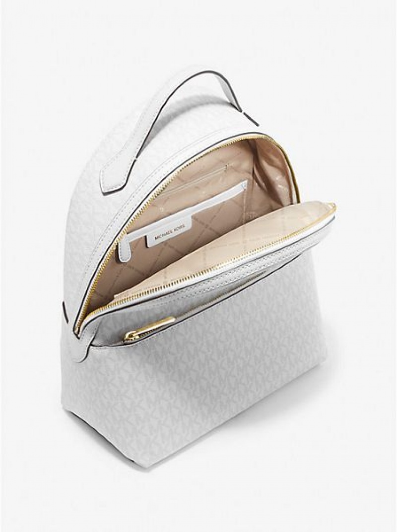 Mochila Michael Kors Sheila Medium Logo Mujer Blancas | 84035KEDP