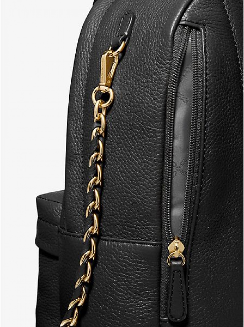 Mochila Michael Kors Slater Medium Pebbled Cuero Mujer Negras | 46285MURA