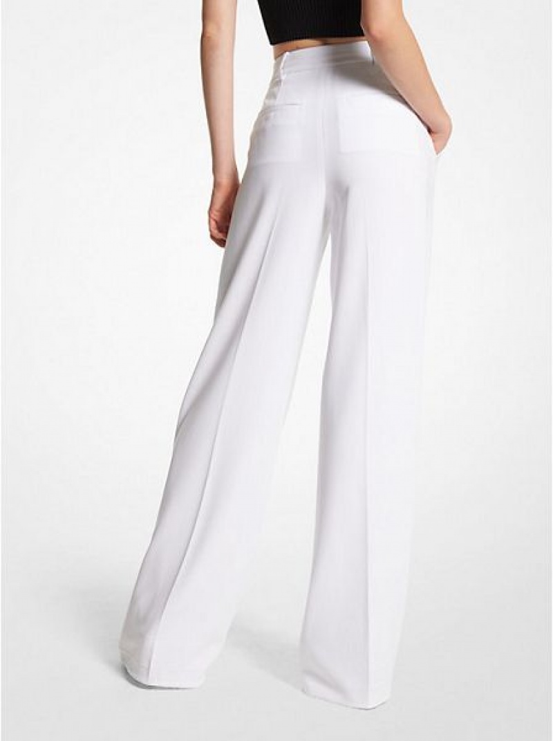 Pantalones Michael Kors Crepe Anchos-leg Mujer Blancas | 93806JOIK