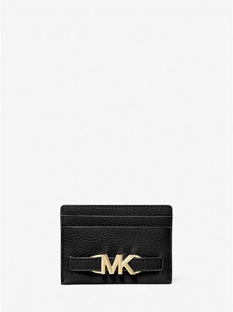 Porta Tarjetas Michael Kors Reed Large Pebbled Cuero Mujer Negras | 25039TOYU