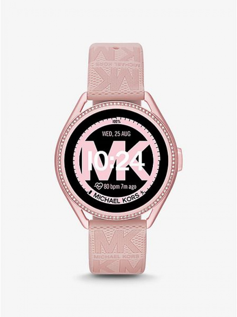 Relojes Michael Kors Access Gen 5e Mkgo And Logo Rubber Smart Hombre Rosas | 67841AOJR